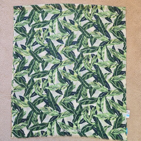 J. McLaughlin Accessories - NWT J. McLaughlin Wool Scarf Lightweight Reed Scarf Tropical Palm Leaves
